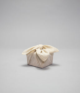 Beige textured cotton fabric gift wrap