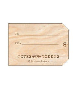 Note tag wooden decorative token back