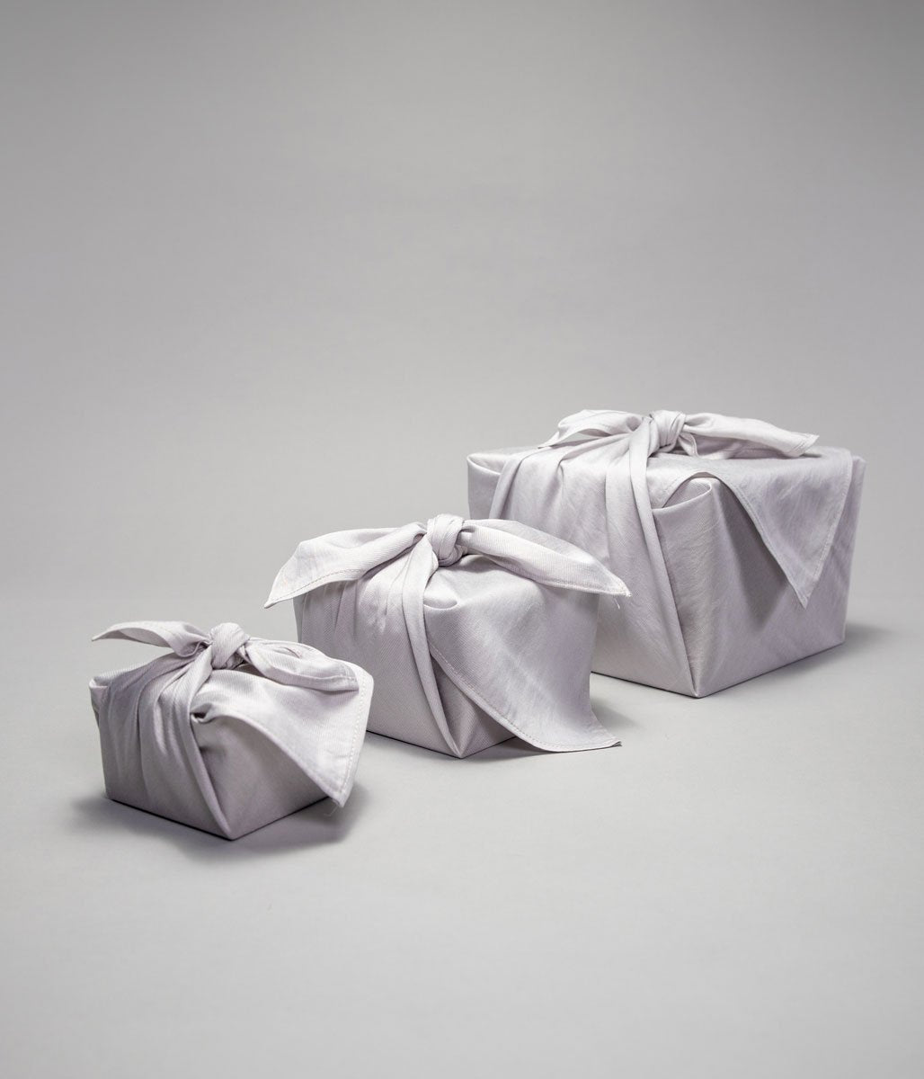 Cool Silver cotton sateen fabric gift wrap