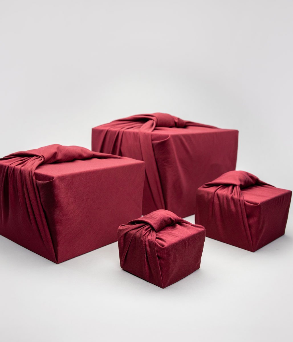 Maroon cotton sateen fabric gift wrap group image
