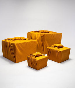 Saffron cotton sateen fabric gift wrap group image