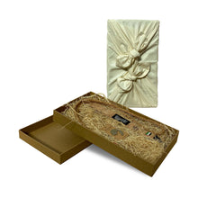 Load image into Gallery viewer, Kraft box shown as wrapped and open including the 3 National Day products; 1 magnet, wrist strap key chain and lanyard. 
