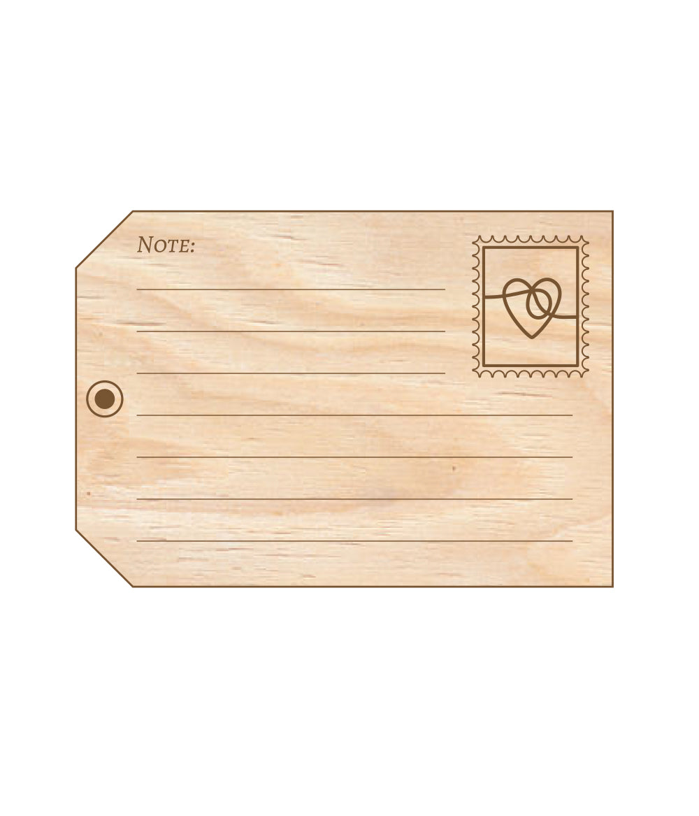 Note tag wooden decorative token front