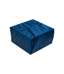 Royal Blue fabric gift wrapped box at an angle