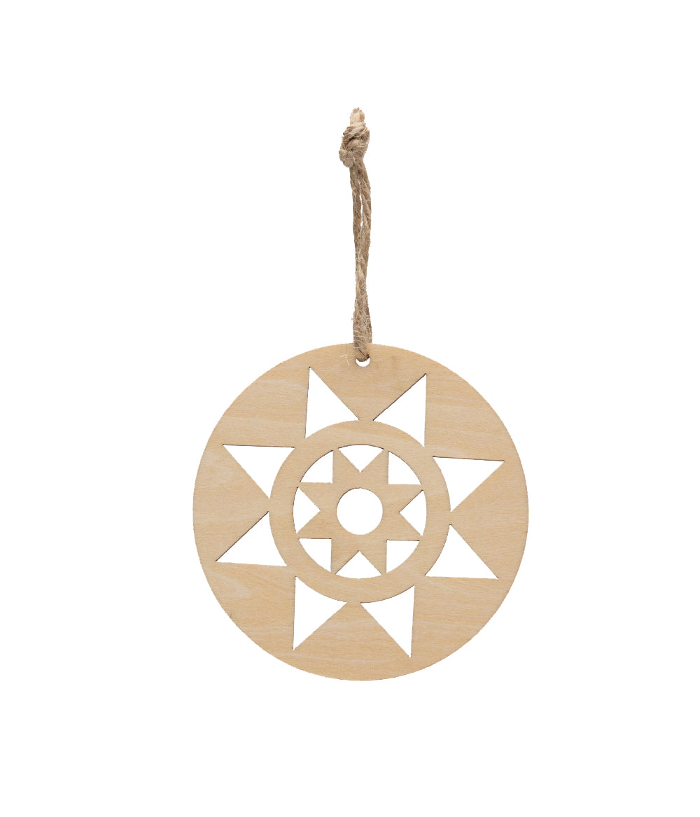Nordic themed snowflake wooden decorative token