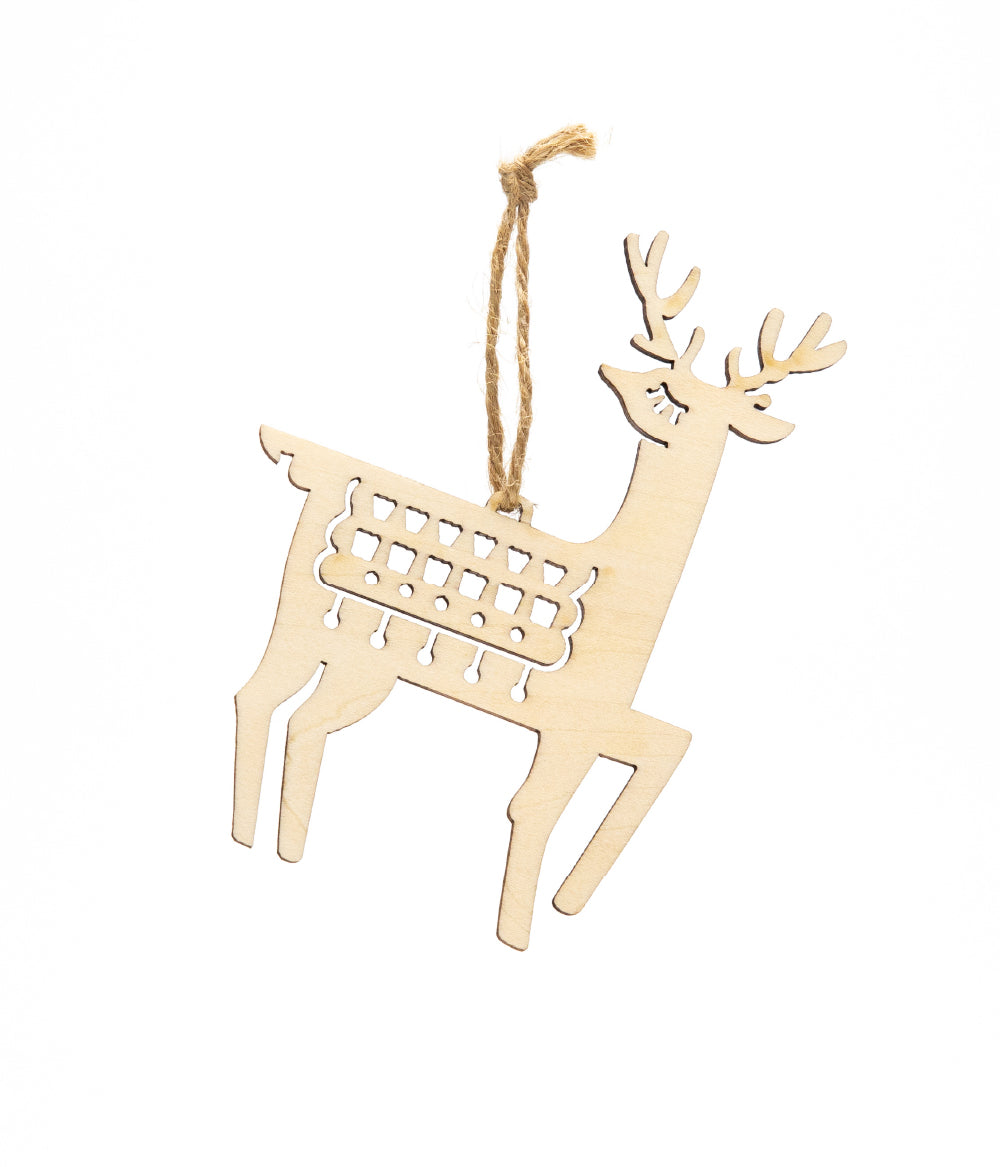 Nordic reindeer wooden decorative token