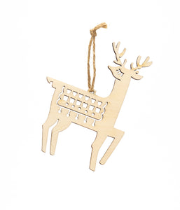 Nordic reindeer wooden decorative token